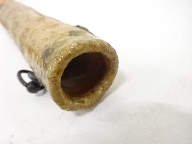  信楽焼　寺垣外窯　杉本貞光造　尺八　掛花入(大徳寺：立花大亀書付)